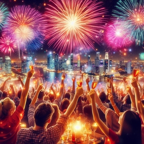 跨年夜跨年庆祝人物摄影图片